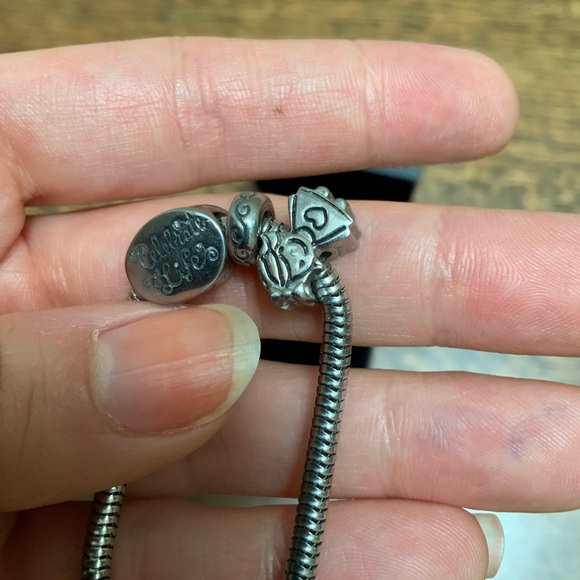 CONNECTIONS HALLMARK Stainless Steel Celebrate Life Bracelet with Charms 8 Inch - Picture 7 of 8